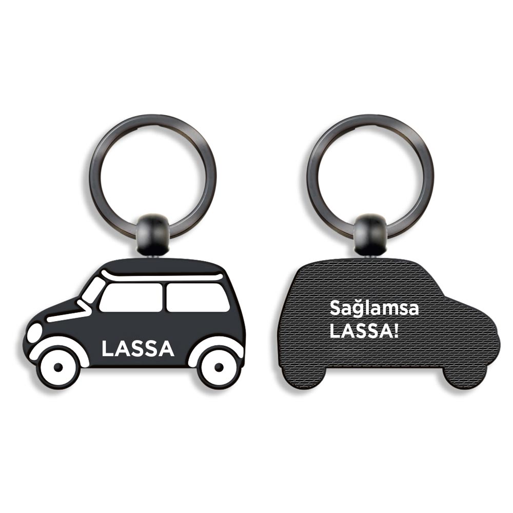 476301 SEYFİYAZ SİYAH ÇİFT YÖN METAL ANAHTARLIK - Görsel 1