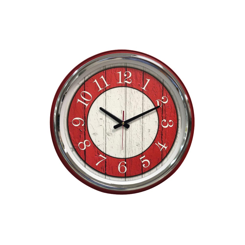 500204 KİBELE201 KIRMIZI METAL KASA DUVAR SAATİ (505 MM) - Görsel 1