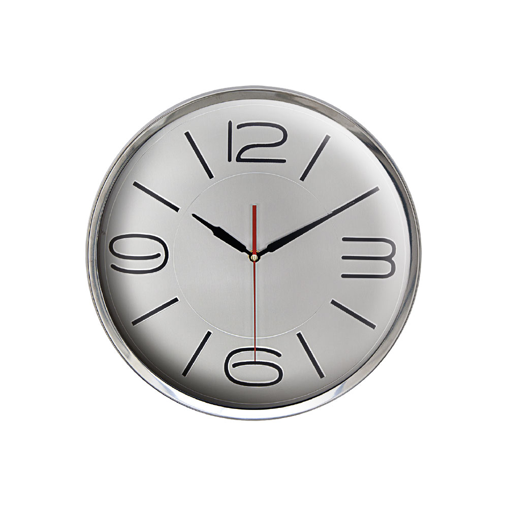 5006120 ATHENA305 GÜMÜŞ METAL ÇERÇEVE DUVAR SAATİ (360 MM) - Görsel 1