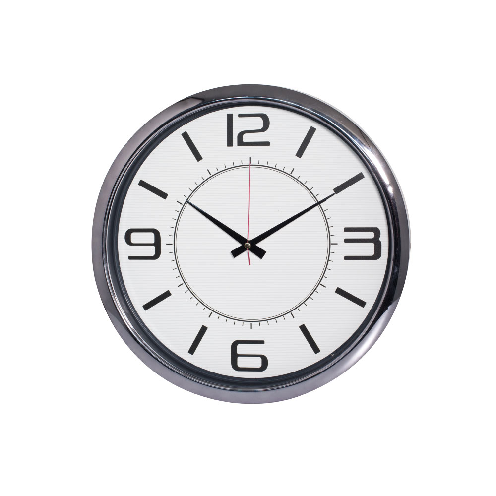 5013147 HELLEN404 BEYAZ-FÜME METALİZE ÇERÇEVE DUVAR SAATİ (420MM) - Görsel 1