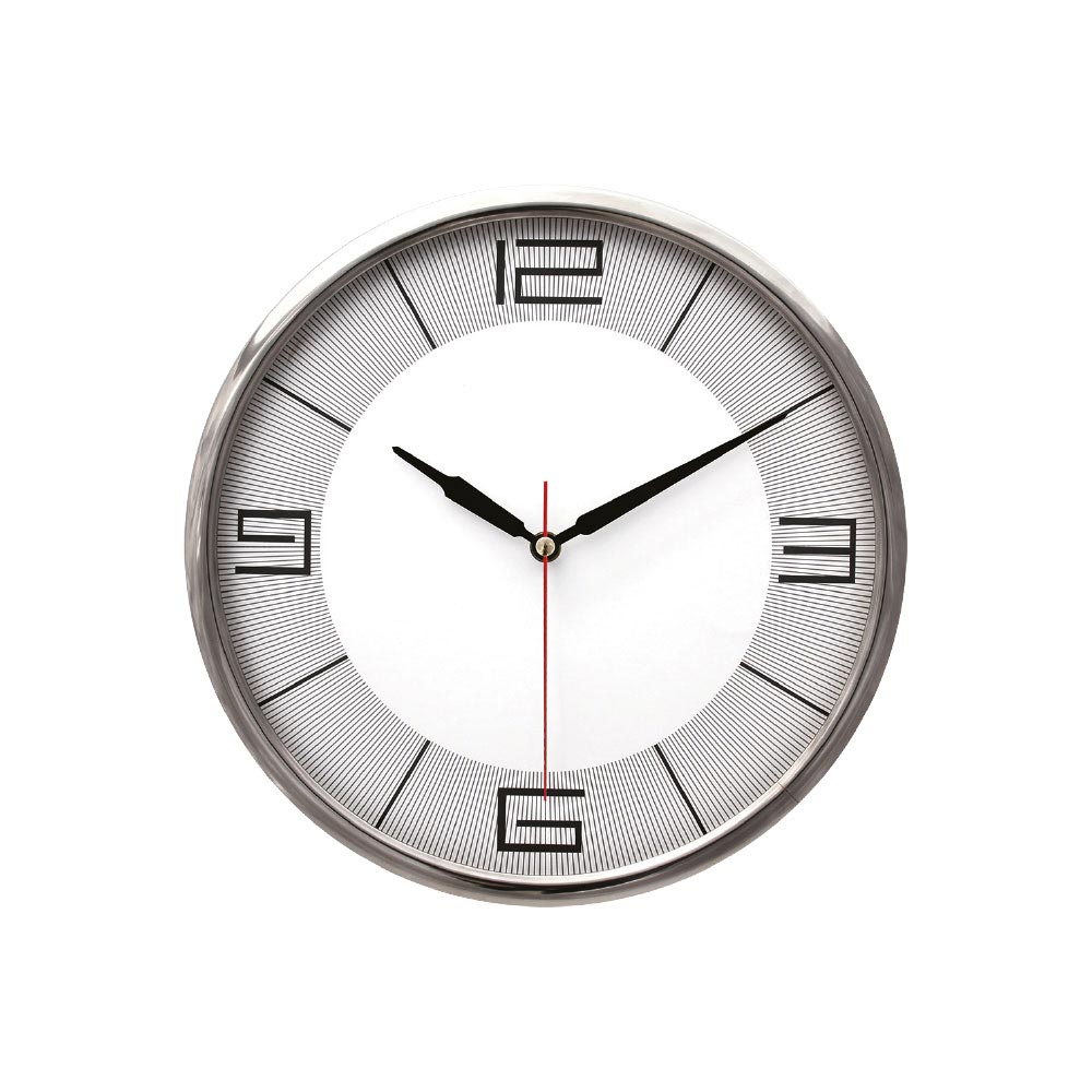 5019251 THOR707 GÜMÜŞ-GRİ METAL ÇERÇEVE DUVAR SAATİ (320MM) - Görsel 1