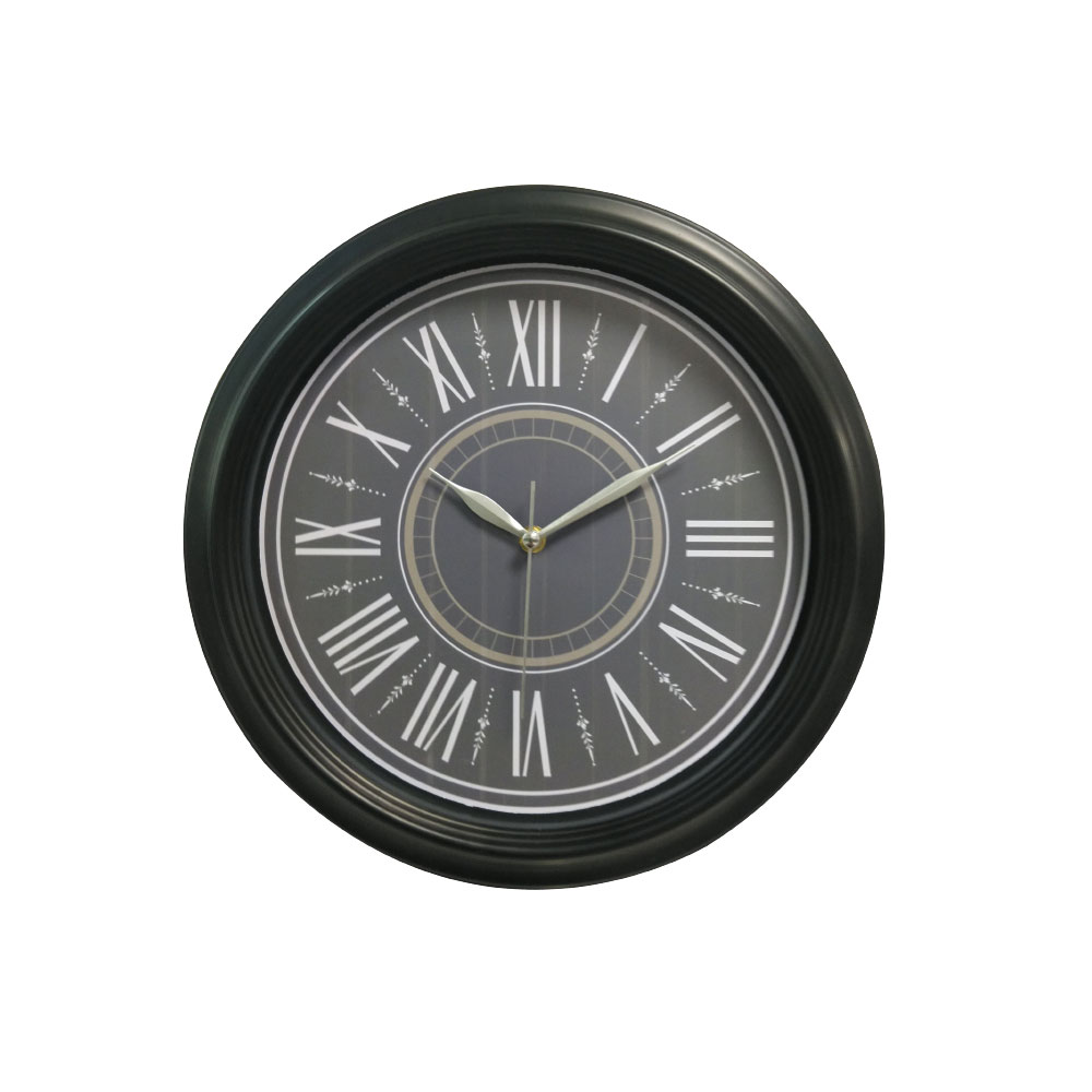 502401 VESTA205 SİYAH PLASTİK ÇERÇEVE DUVAR SAATİ (355 MM) - Görsel 1