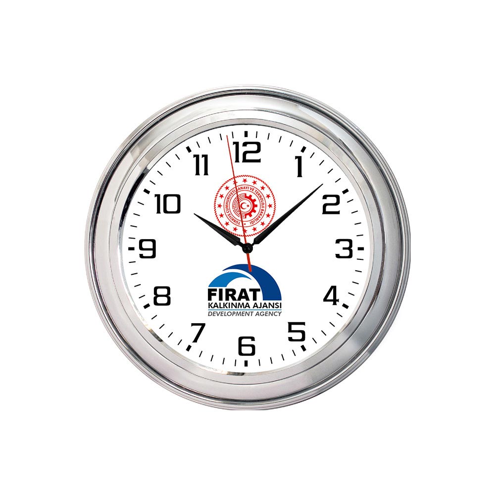 503420 ASENA509 GÜMÜŞ METALİZE ÇERÇEVE DUVAR SAATİ (400 MM) - Görsel 1