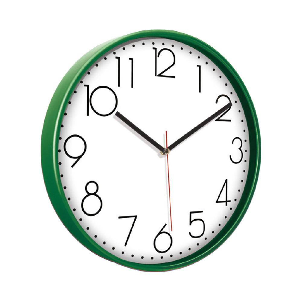 5044510 PAN164 YEŞİL PLASTİK ÇERÇEVE DUVAR SAATİ (380 MM) - Görsel 1