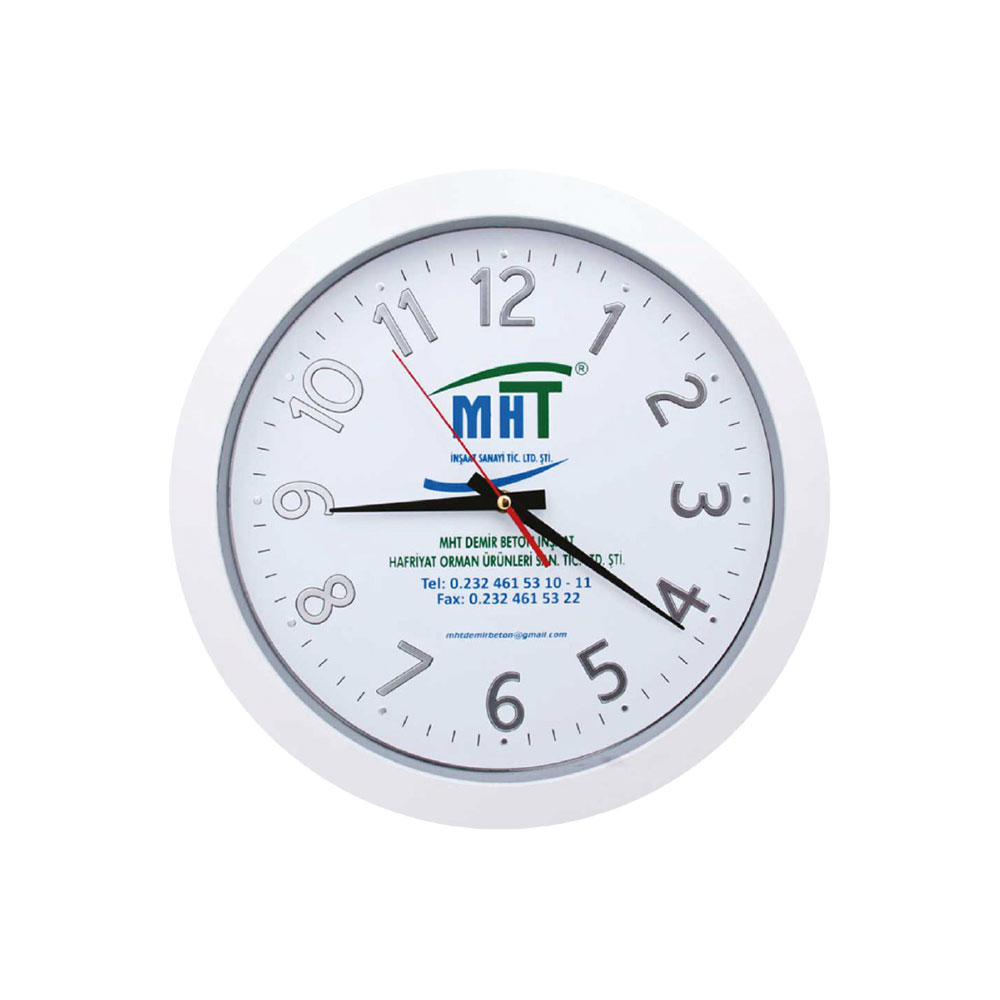 5176402 URANÜS631 BEYAZ PLASTİK ÇERÇEVE DUVAR SAATİ (380 MM) - Görsel 1