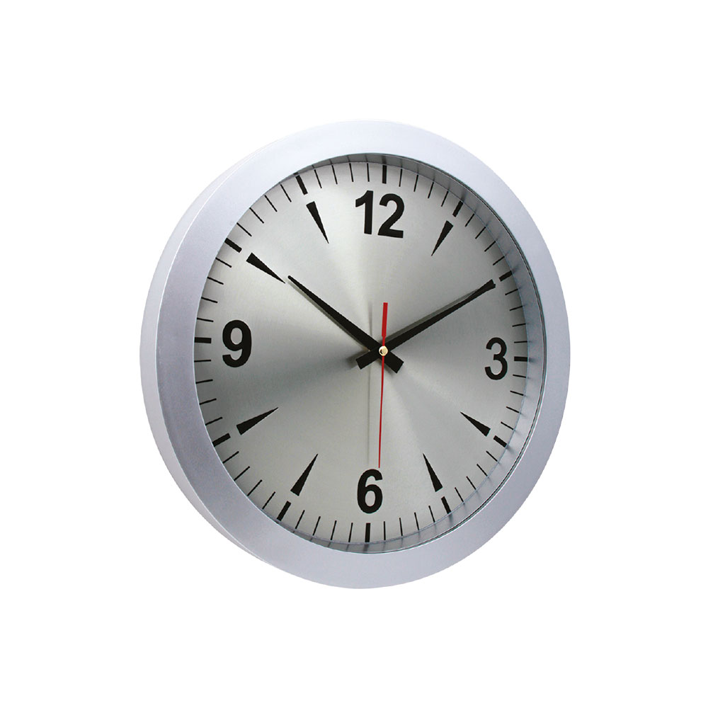 5176420 URANÜS631 GÜMÜŞ PLASTİK ÇERÇEVE DUVAR SAATİ (380 MM) - Görsel 1