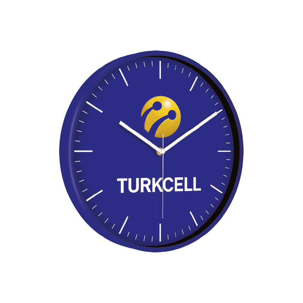 5195605 TARVOS187 LACİVERT PLASTİK KASA DUVAR SAATİ (330 MM) - Görsel 1