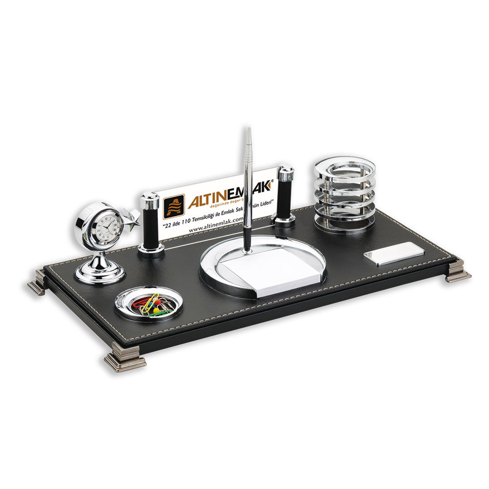 777701 RODOS SİYAH DERİ MASA SETİ - Görsel 1