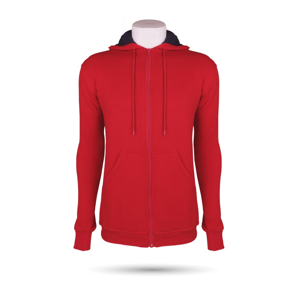 923104-2XL ARTOS KANGURU CEPLİ FERMUARLU KIRMIZI 2XL SWEATSHİRT - Görsel 1