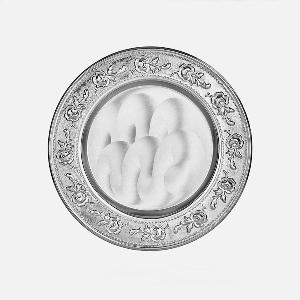 GYT-02 GYT-02 GÜMÜŞ YALDIZ İŞLEMELİ PLAKET TABAK - Görsel 1