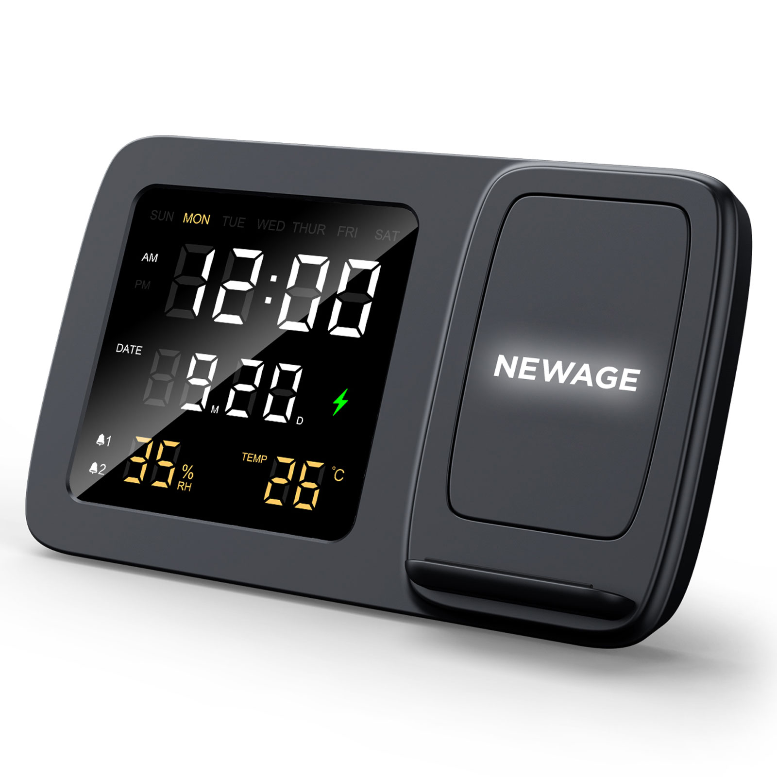 266601-001 BÜLBÜL MASAÜSTÜ SAAT VE KABLOSUZ ŞARJ STANDI - Görsel 1