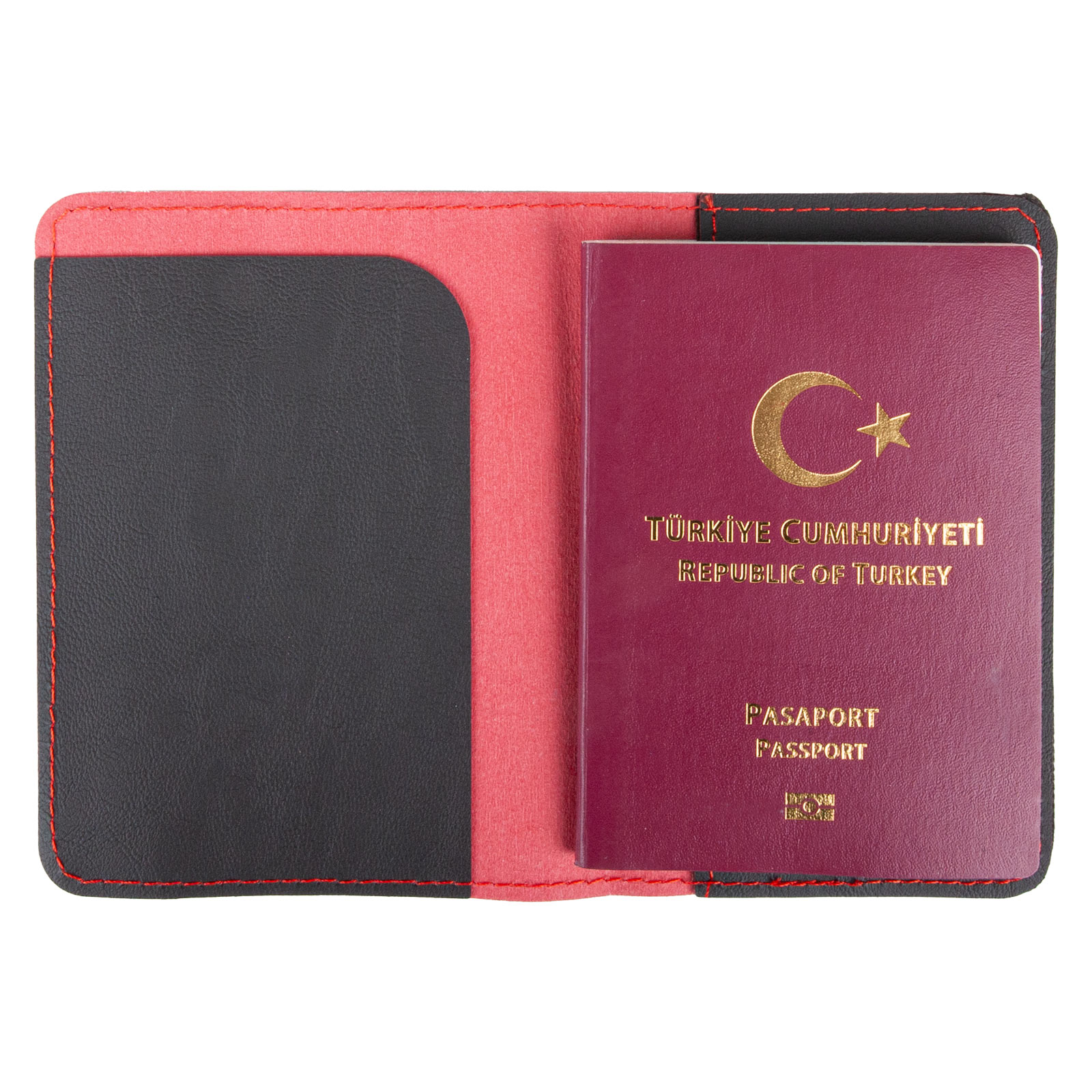460104-001 PASAPORTLUK KIRMIZI DERİ - Görsel 1