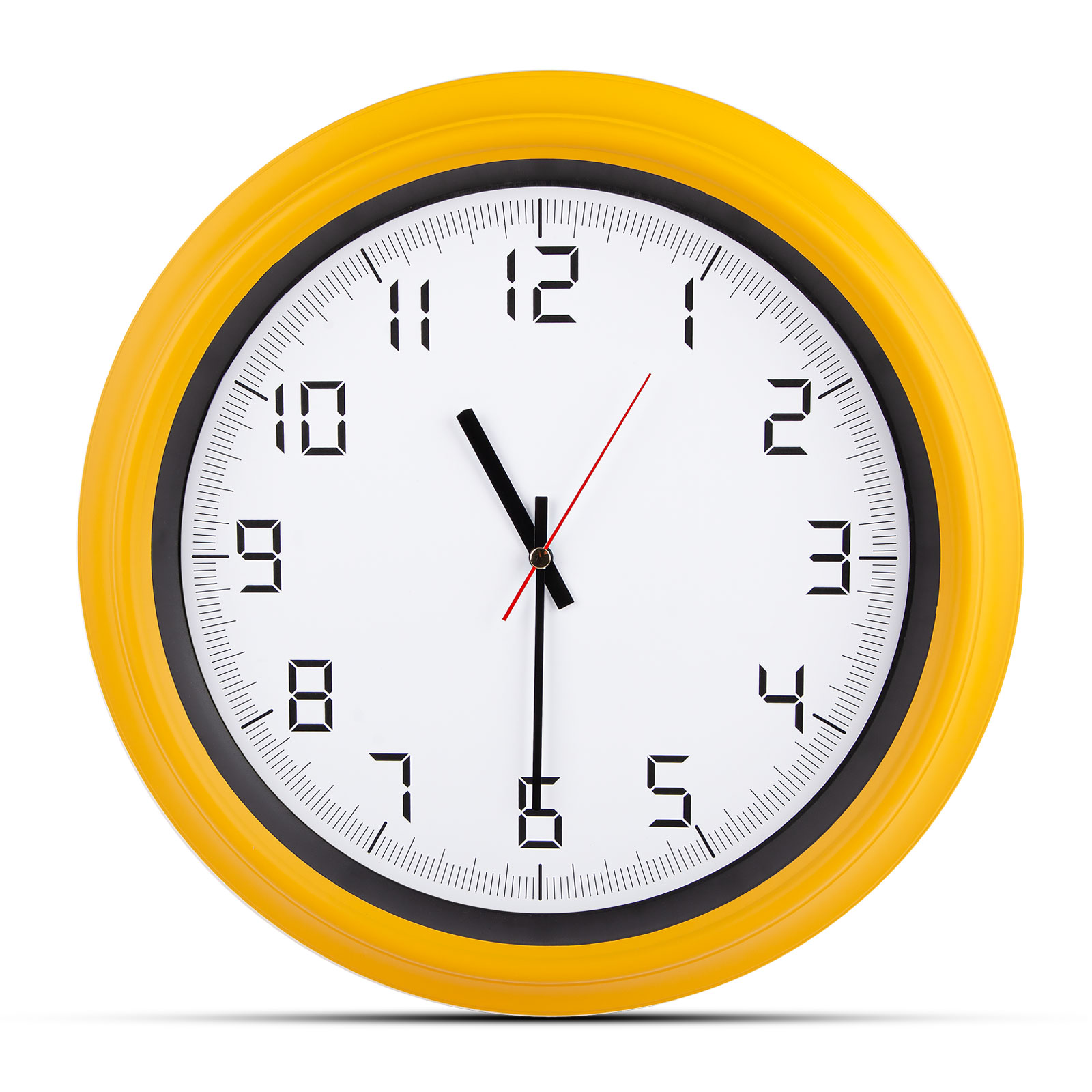 5007106-001 ATLAS SARI PLASTİK KASA DUVAR SAATİ (380MM) - Görsel 1