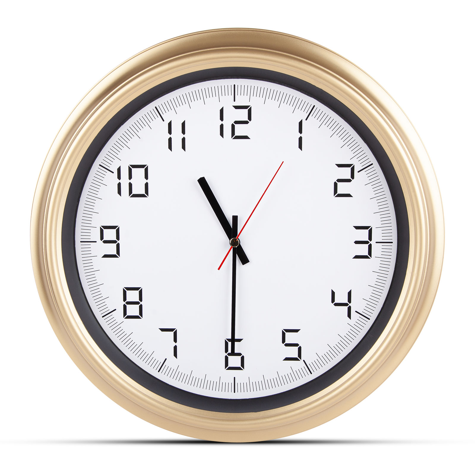 5007143-001 ATLAS ALTIN-BEYAZ PLASTİK KASA DUVAR SAATİ (380MM) - Görsel 1