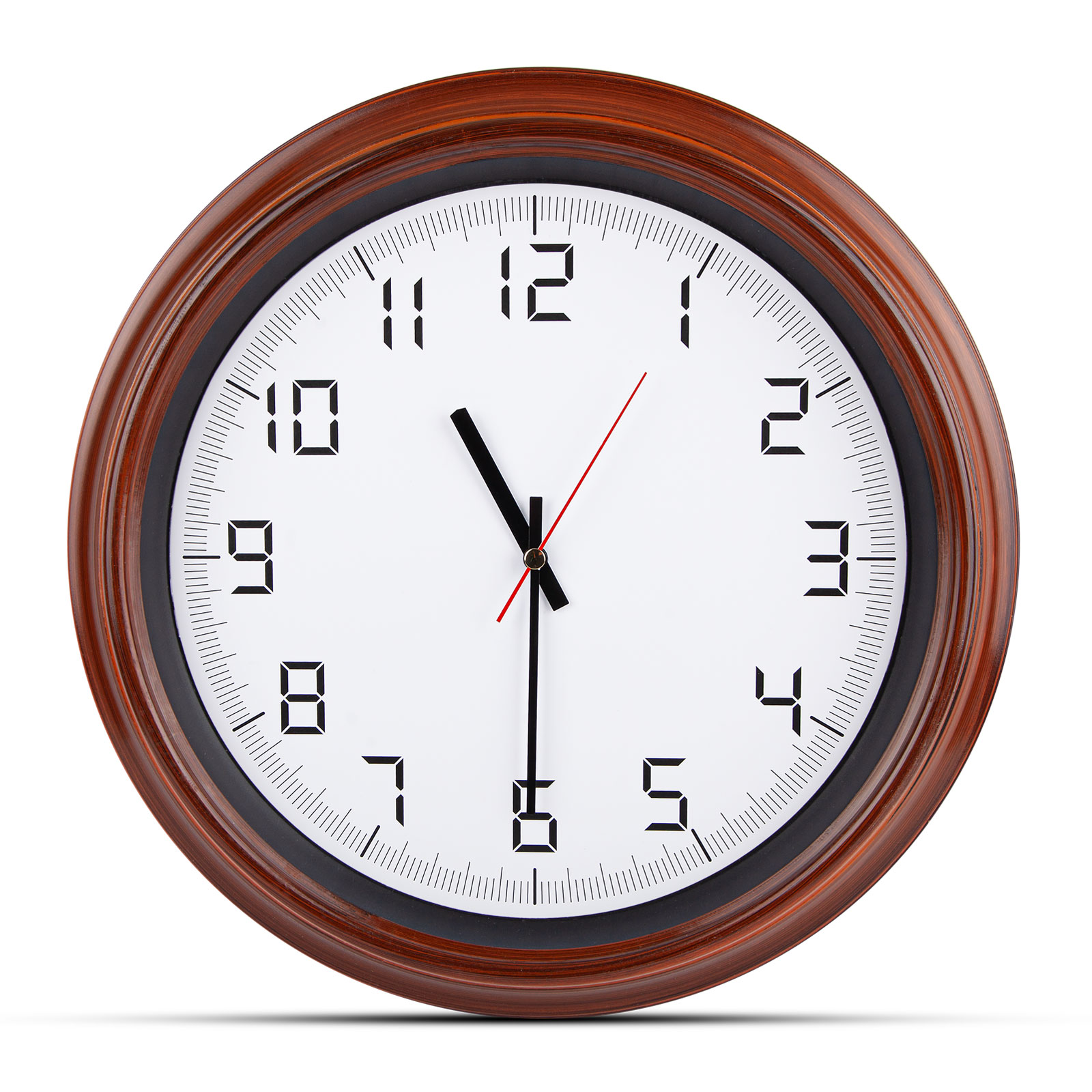 5007148-001 ATLAS AHŞAP-BEYAZ PLASTİK KASA DUVAR SAATİ (380MM) - Görsel 1