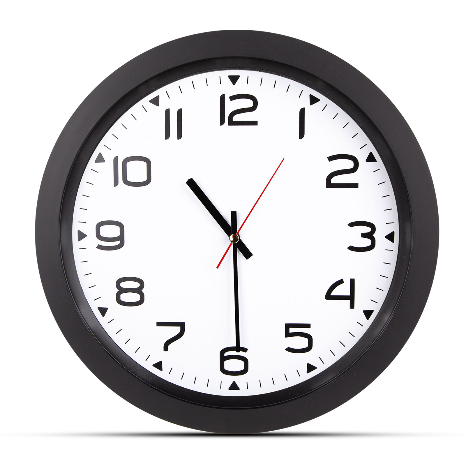 502301-001 HERA SİYAH PLASTİK KASA DUVAR SAATİ (350MM) - Görsel 1