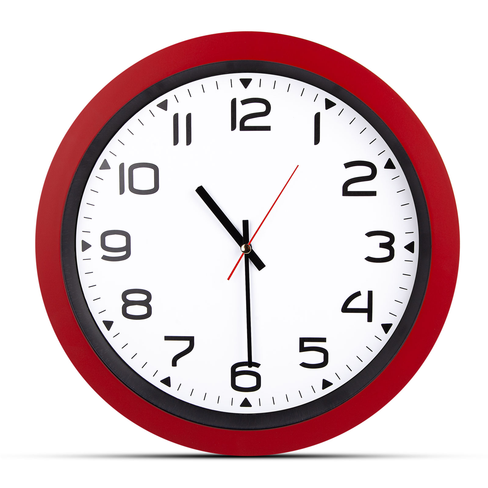 502304-001 HERA KIRMIZI PLASTİK KASA DUVAR SAATİ (350MM) - Görsel 1