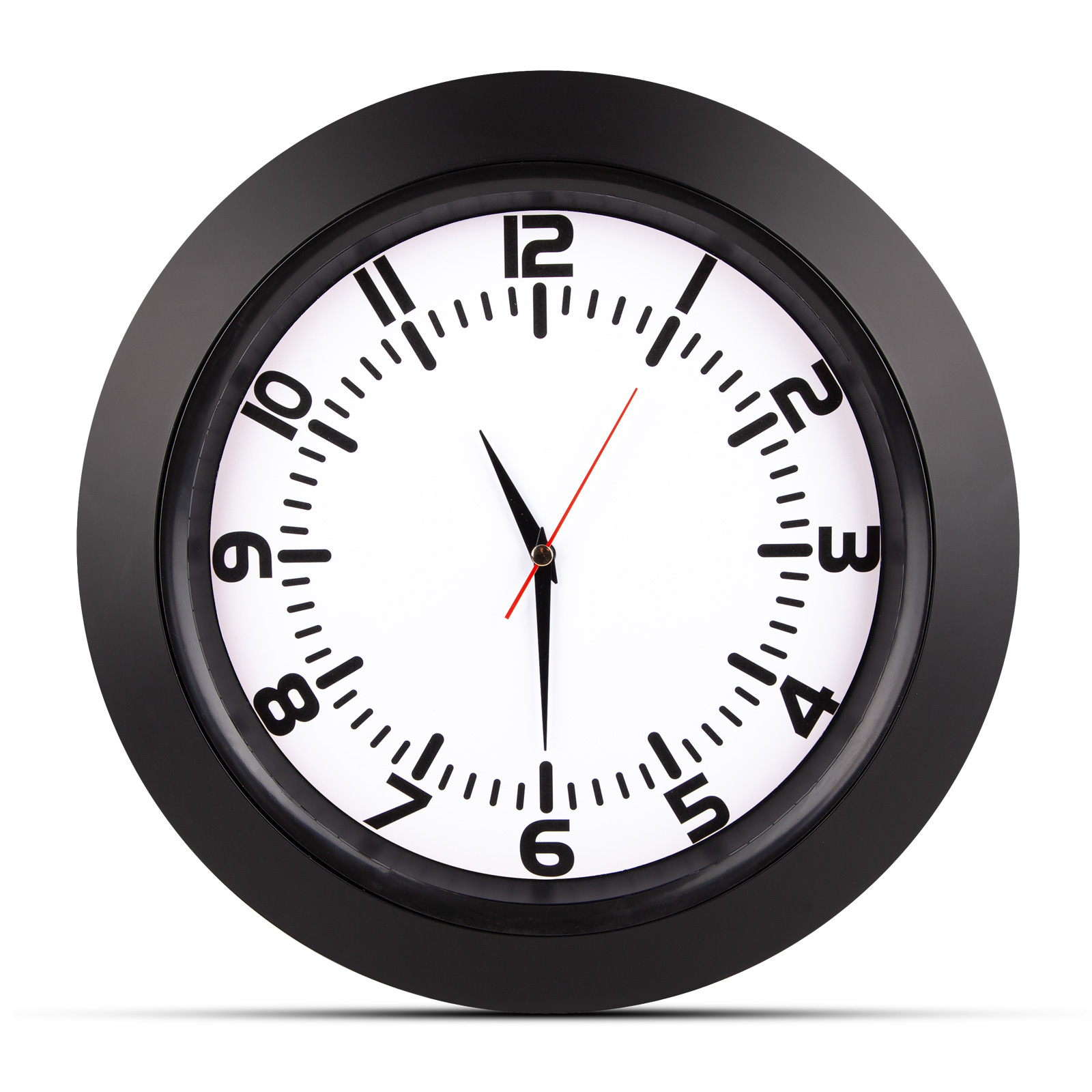 5033301-001 UMAY SİYAH PLASTİK KASA DUVAR SAATİ (350 MM) - Görsel 1
