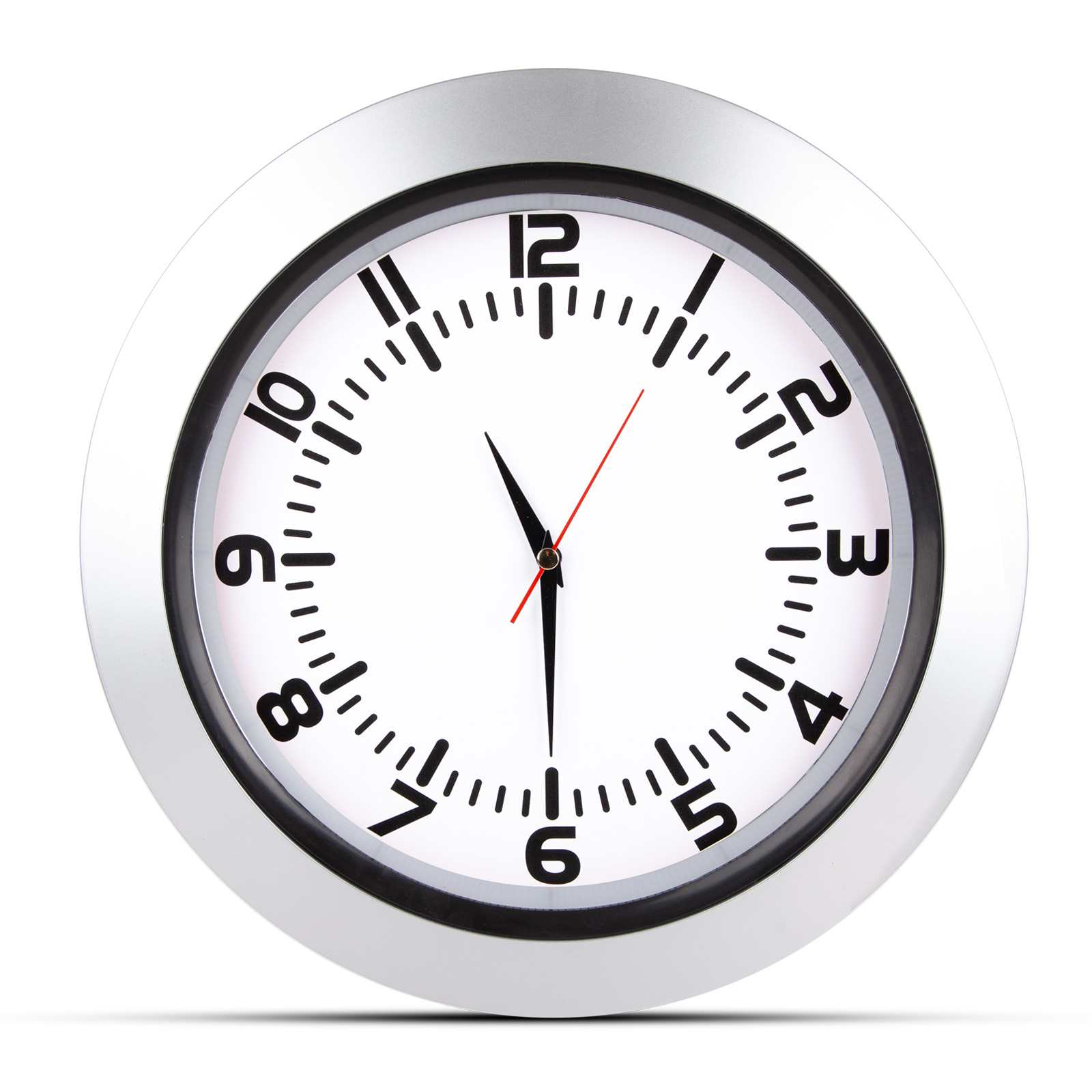 5033320-001 UMAY GÜMÜŞ PLASTİK KASA DUVAR SAATİ (350 MM) - Görsel 1