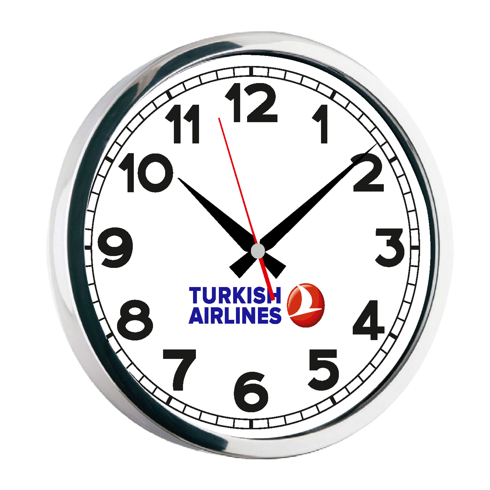 504120-001 HYDRA081 GÜMÜŞ METAL ÇERÇEVE DUVAR SAATİ(400MM) - Görsel 1