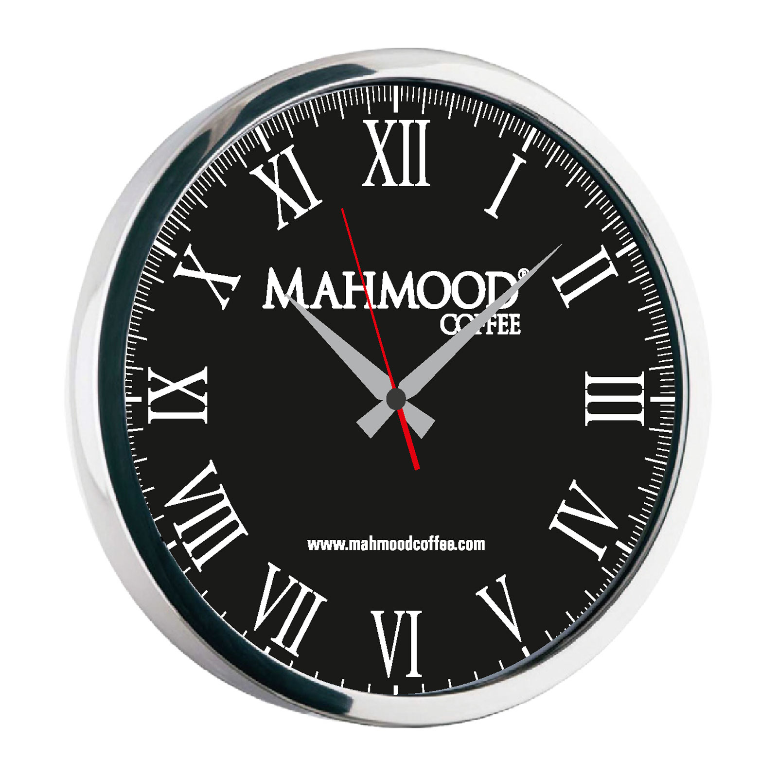 504201-001 NEPTÜN091 SİYAH-GÜMÜŞ METAL DUVAR SAATİ(350 MM) - Görsel 1