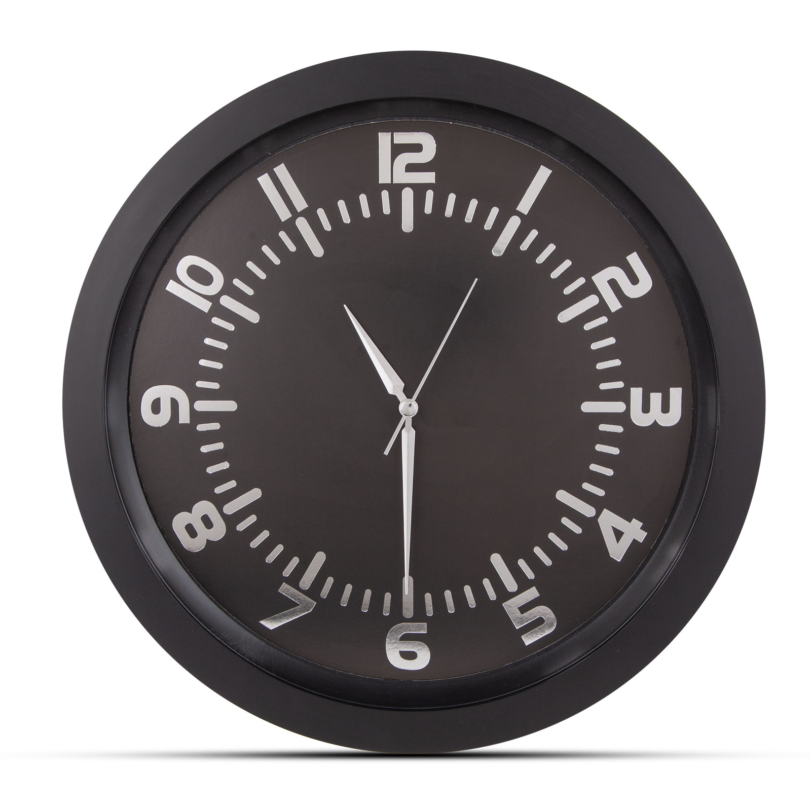 504301-001 POSEIDON SİYAH PLASTİK KASA DUVAR SAATİ 350MM - Görsel 1