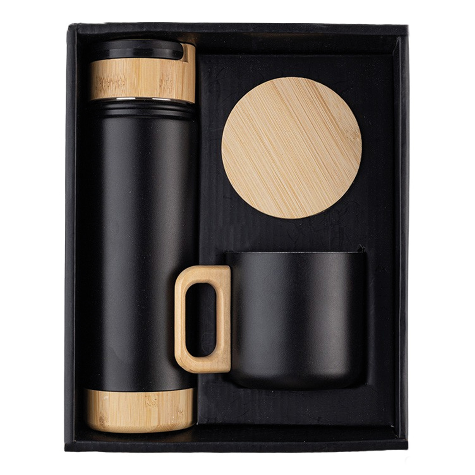 794201-001-v2 SERENLİ SİYAH 550 ML TERMOS KUPA SETİ - Görsel 1